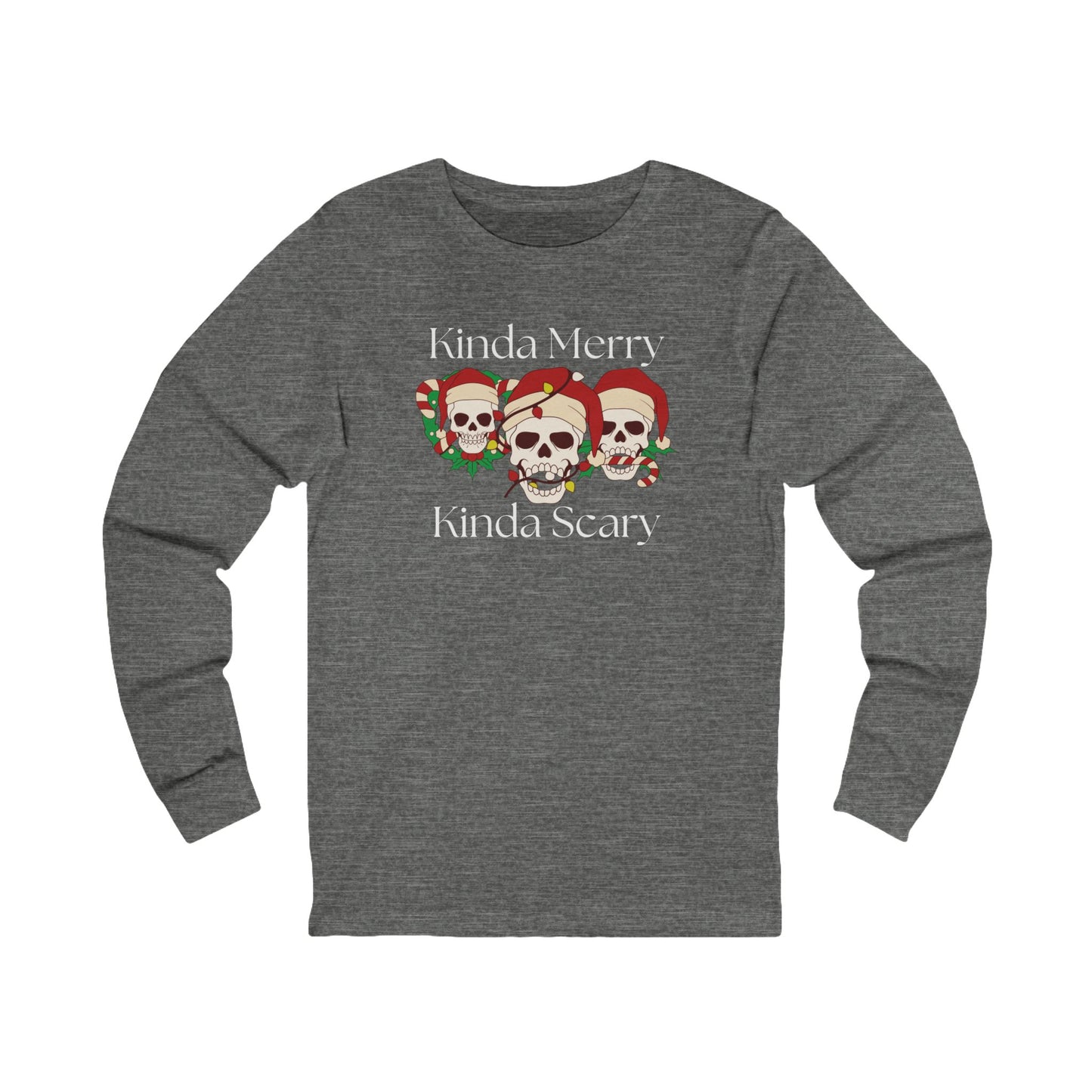 Kinda Merry Kinda Scary | Long Sleeve| Christmas T-Shirt | Graphic Tee | Gift Idea | Unisex - Men and Women Tee | Funny T-Shirt