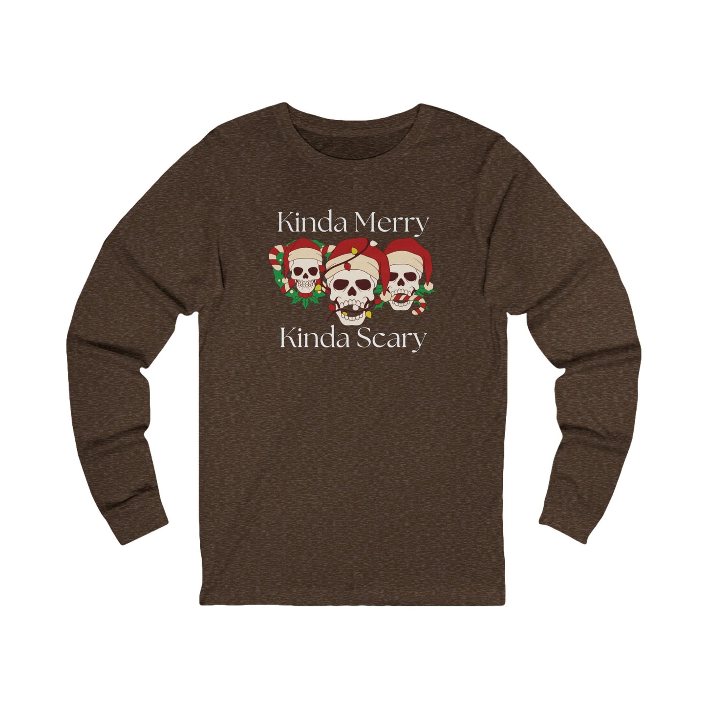 Kinda Merry Kinda Scary | Long Sleeve| Christmas T-Shirt | Graphic Tee | Gift Idea | Unisex - Men and Women Tee | Funny T-Shirt