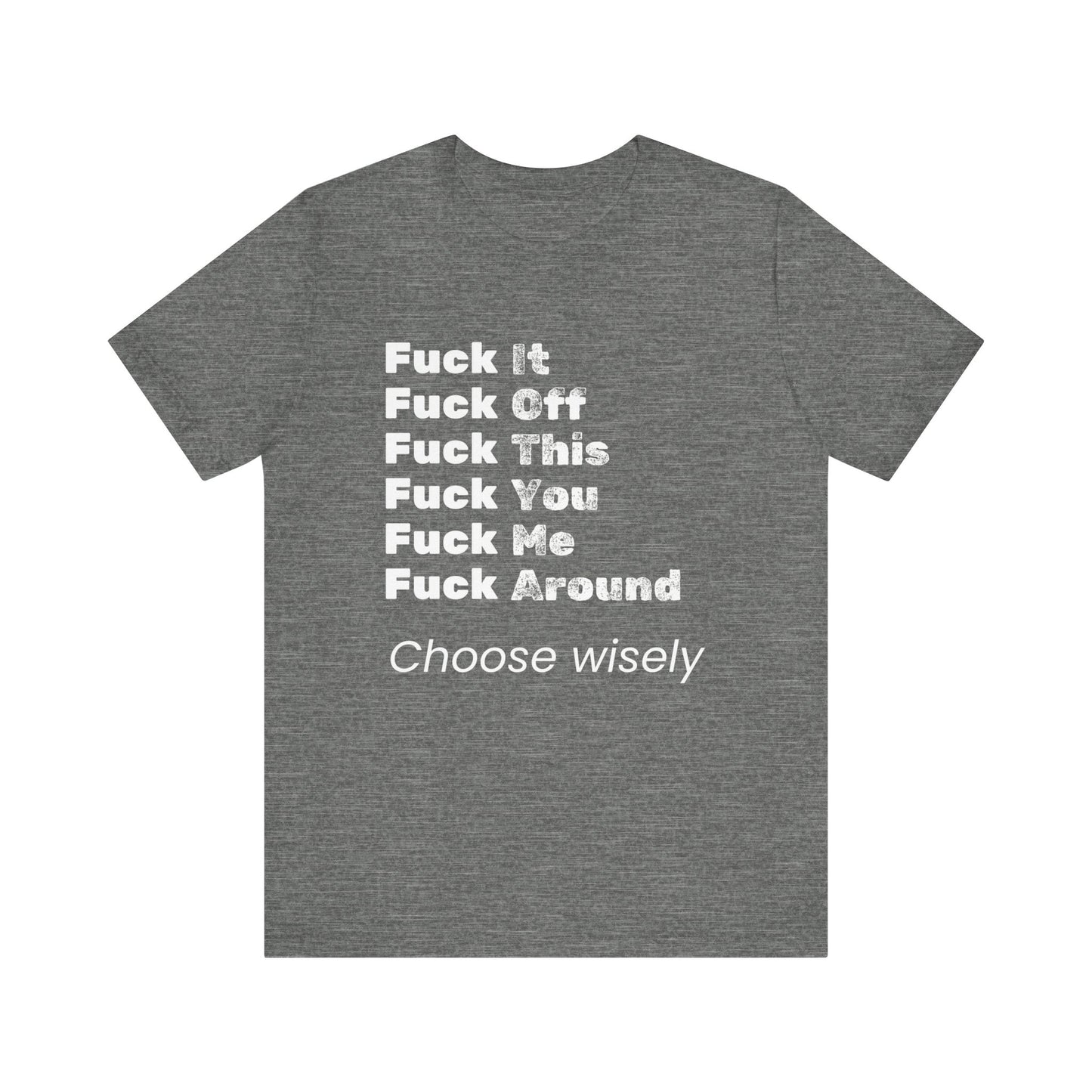 Adult humor tee shirt in color deep heather