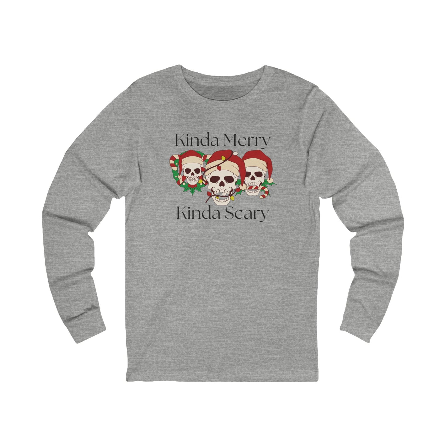 Kinda Merry Kinda Scary | Long Sleeve| Christmas T-Shirt | Graphic Tee | Gift Idea | Unisex - Men and Women Tee | Funny T-Shirt