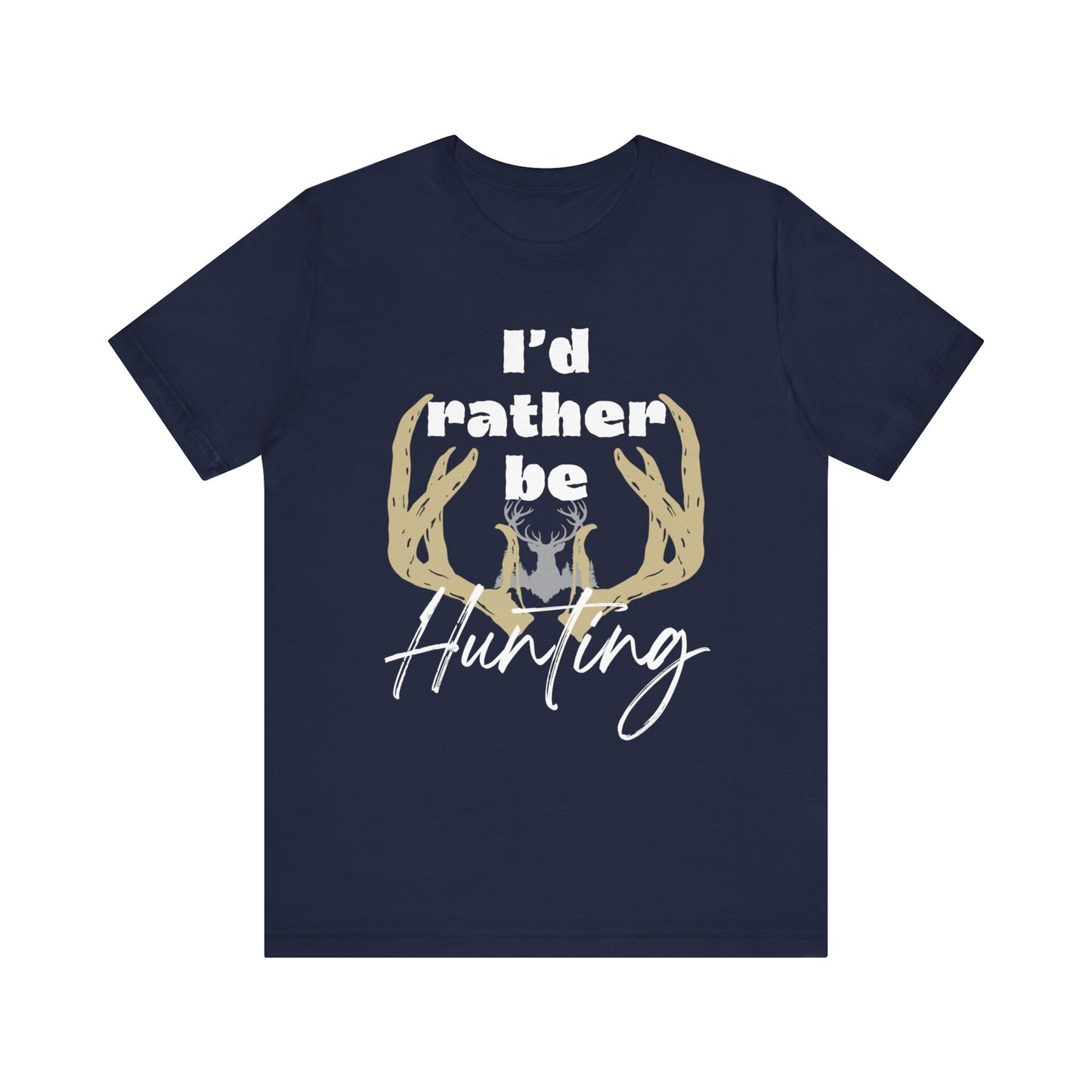 Southern Charm tee shirt stating 'I'd Rather Be Hunting' in color navy