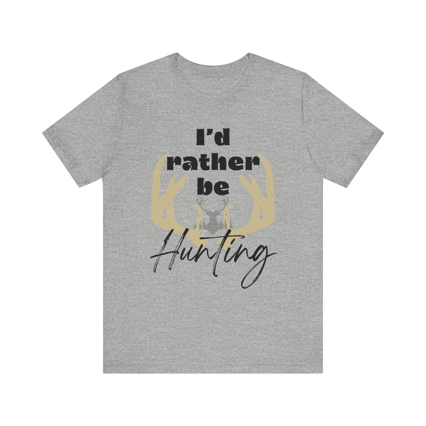 Southern Charm tee shirt stating 'I'd Rather Be Hunting' in color athletic heather