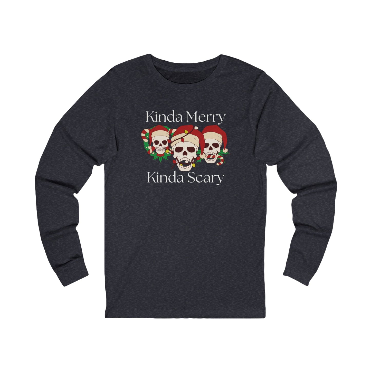 Kinda Merry Kinda Scary | Long Sleeve| Christmas T-Shirt | Graphic Tee | Gift Idea | Unisex - Men and Women Tee | Funny T-Shirt