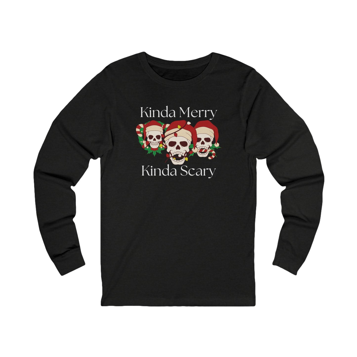 Kinda Merry Kinda Scary | Long Sleeve| Christmas T-Shirt | Graphic Tee | Gift Idea | Unisex - Men and Women Tee | Funny T-Shirt