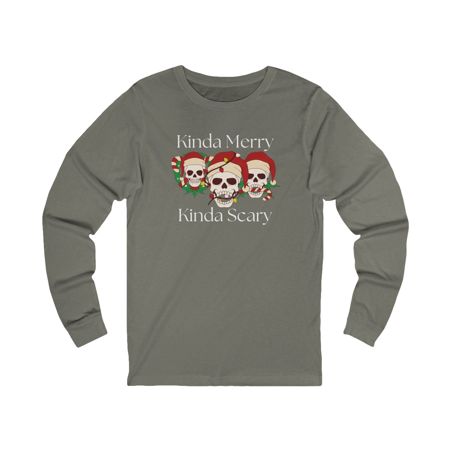 Kinda Merry Kinda Scary | Long Sleeve| Christmas T-Shirt | Graphic Tee | Gift Idea | Unisex - Men and Women Tee | Funny T-Shirt