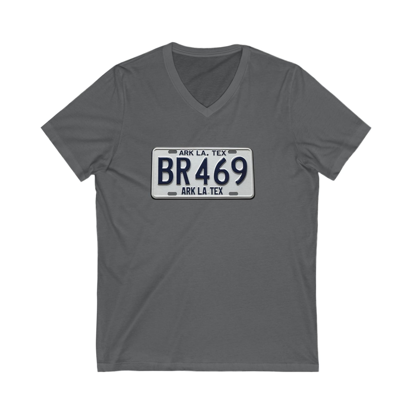 Vintage License Plate V-Neck Tee, Unisex Graphic T-Shirt, Casual Travel Apparel, Gifts for Travelers, Summer Outfit