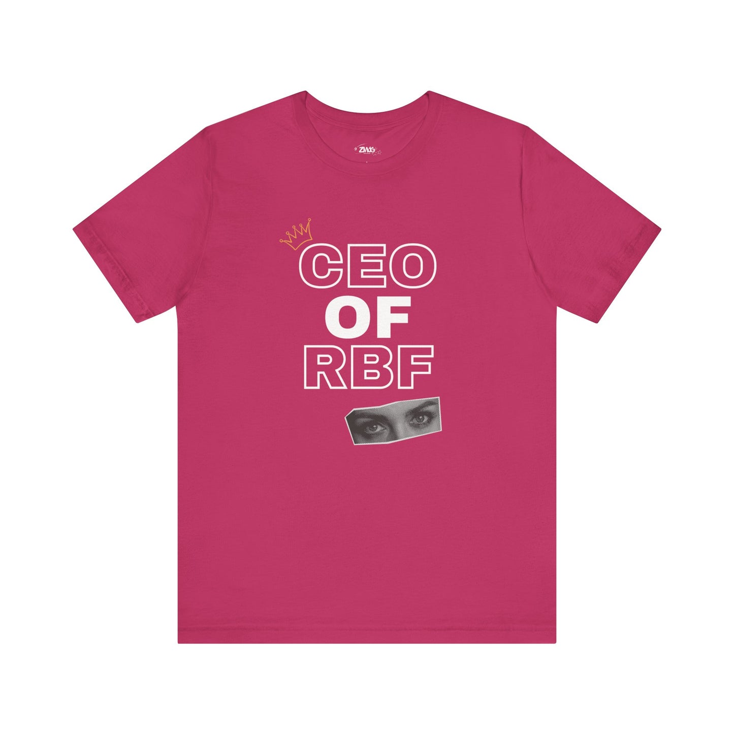 Comfortable adult humor tee stating CEO of RBF in color berry