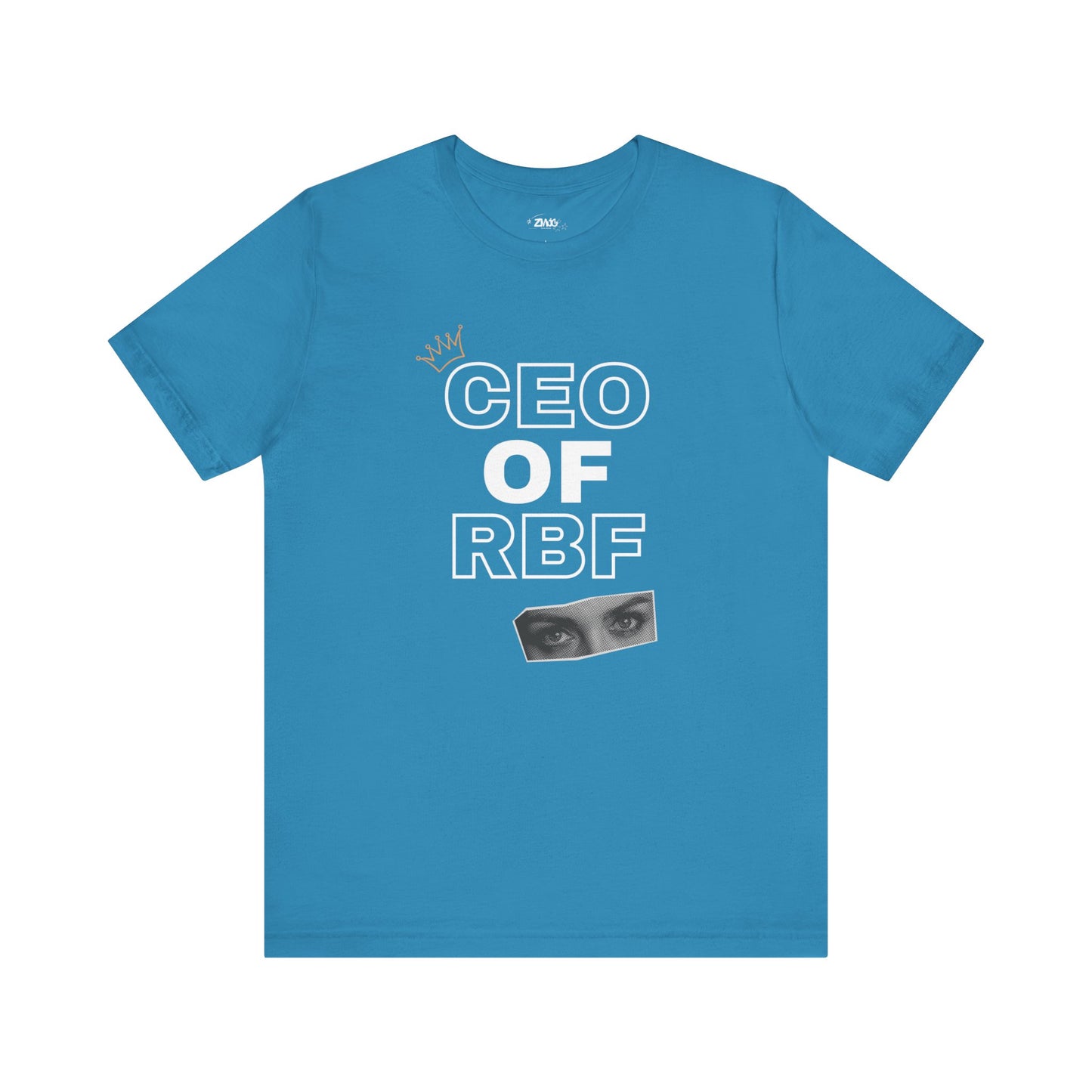 Comfortable adult humor tee stating CEO of RBF in color aqua