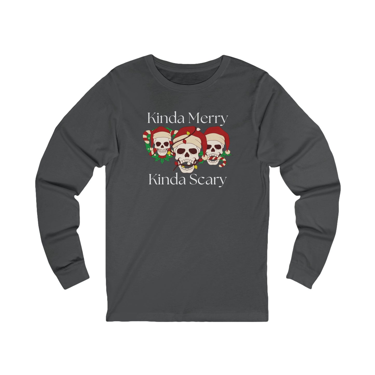 Kinda Merry Kinda Scary | Long Sleeve| Christmas T-Shirt | Graphic Tee | Gift Idea | Unisex - Men and Women Tee | Funny T-Shirt