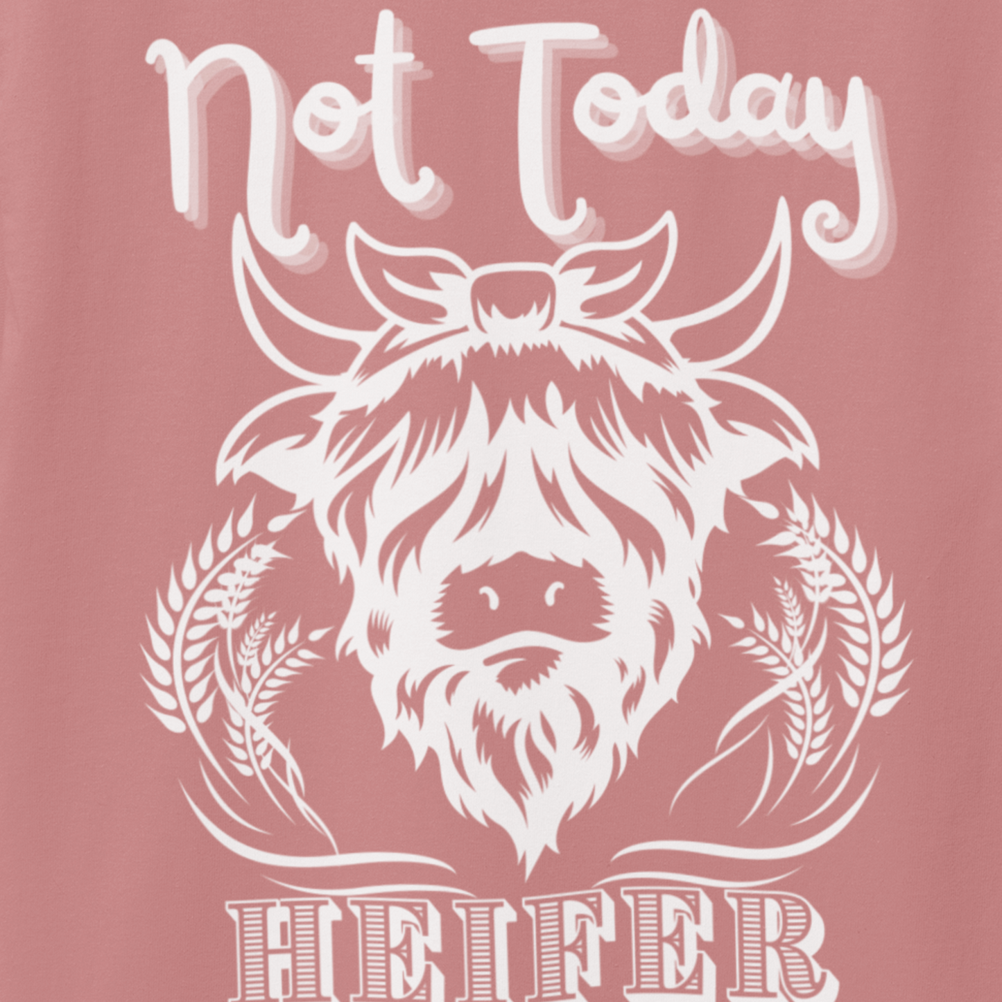 Southern women tee stating 'Not Today Heifer' in color heather mauve