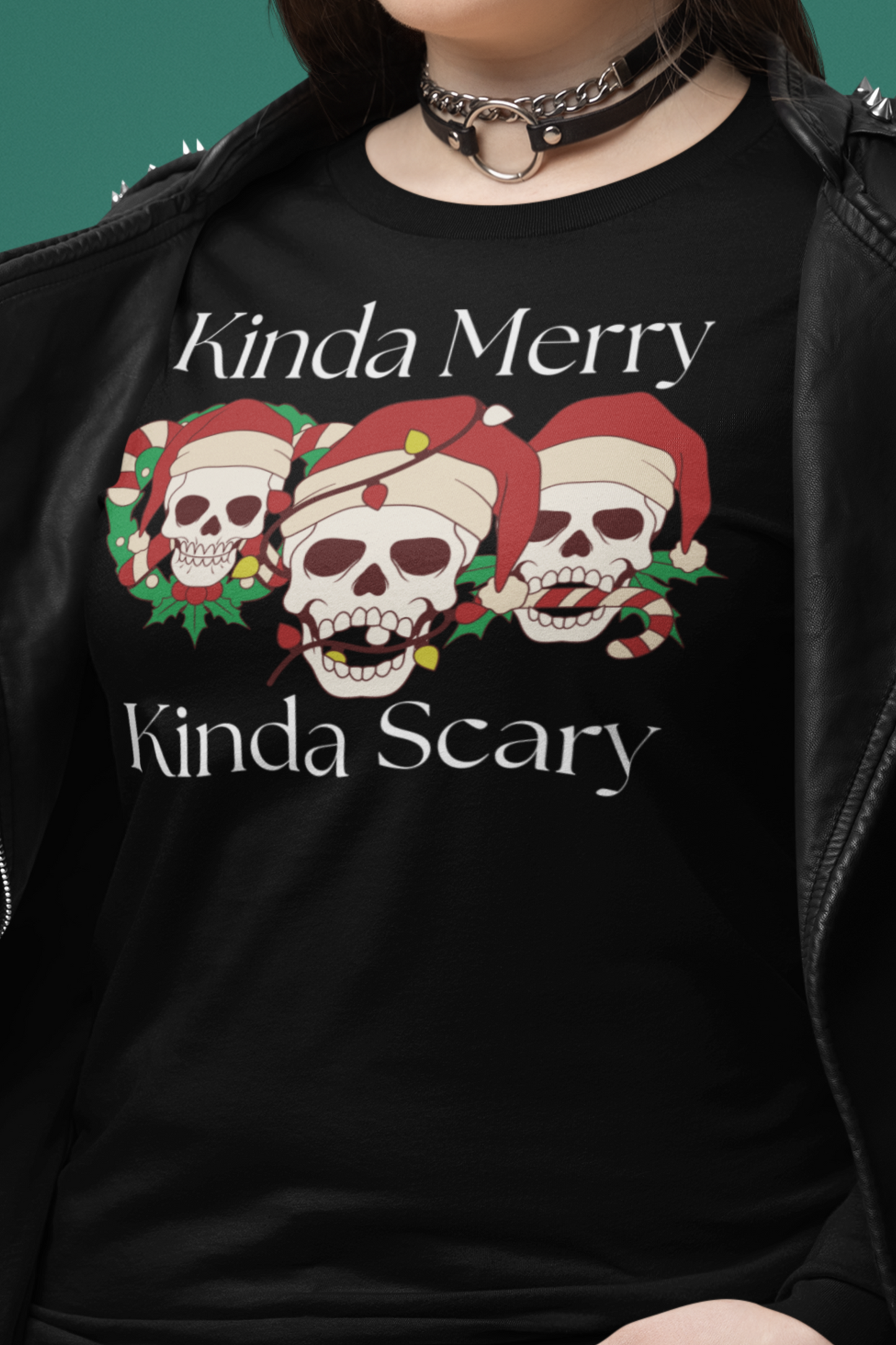 Kinda Merry Kinda Scary | Long Sleeve| Christmas T-Shirt | Graphic Tee | Gift Idea | Unisex - Men and Women Tee | Funny T-Shirt
