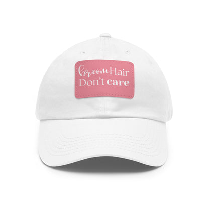 Halloween Dad Hat with Leather Patch - Broom hair. Don't care.
