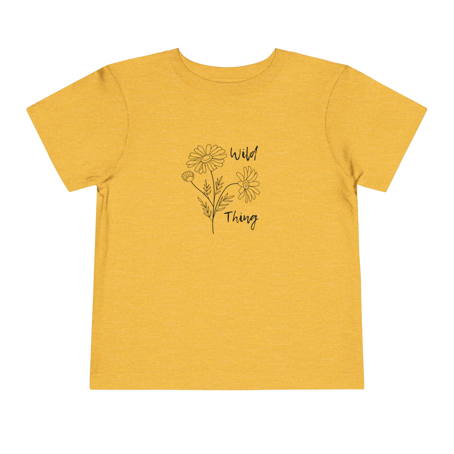 Comfortable funny graphic toddler tee stating 'wild thing' in color  golden yellow heather
