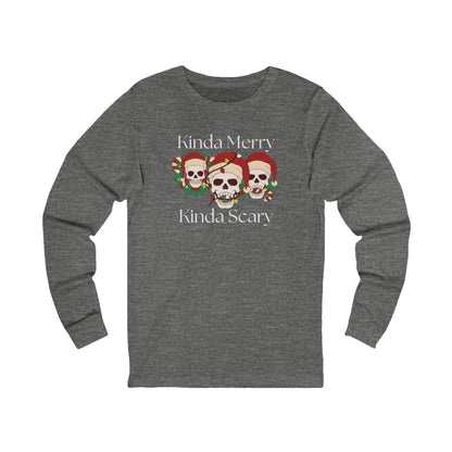 Kinda Merry Kinda Scary | Long Sleeve| Christmas T-Shirt | Graphic Tee | Gift Idea | Unisex - Men and Women Tee | Funny T-Shirt