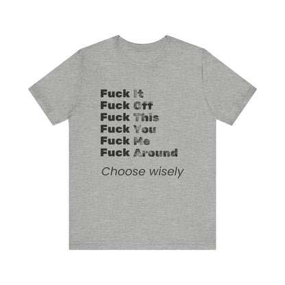 Adult humor tee shirt in color athletic heather