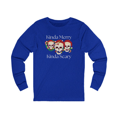 Kinda Merry Kinda Scary | Long Sleeve| Christmas T-Shirt | Graphic Tee | Gift Idea | Unisex - Men and Women Tee | Funny T-Shirt