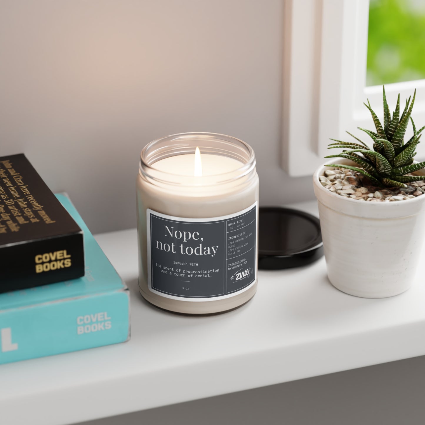 Nope, Not Today | Infused With the Scent of Procrastination and a Touch of Denial | Scented Soy Candle, 9oz