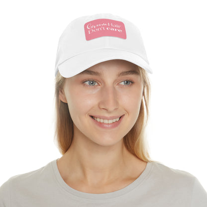 Halloween Dad Hat with Leather Patch - Broom hair. Don't care.