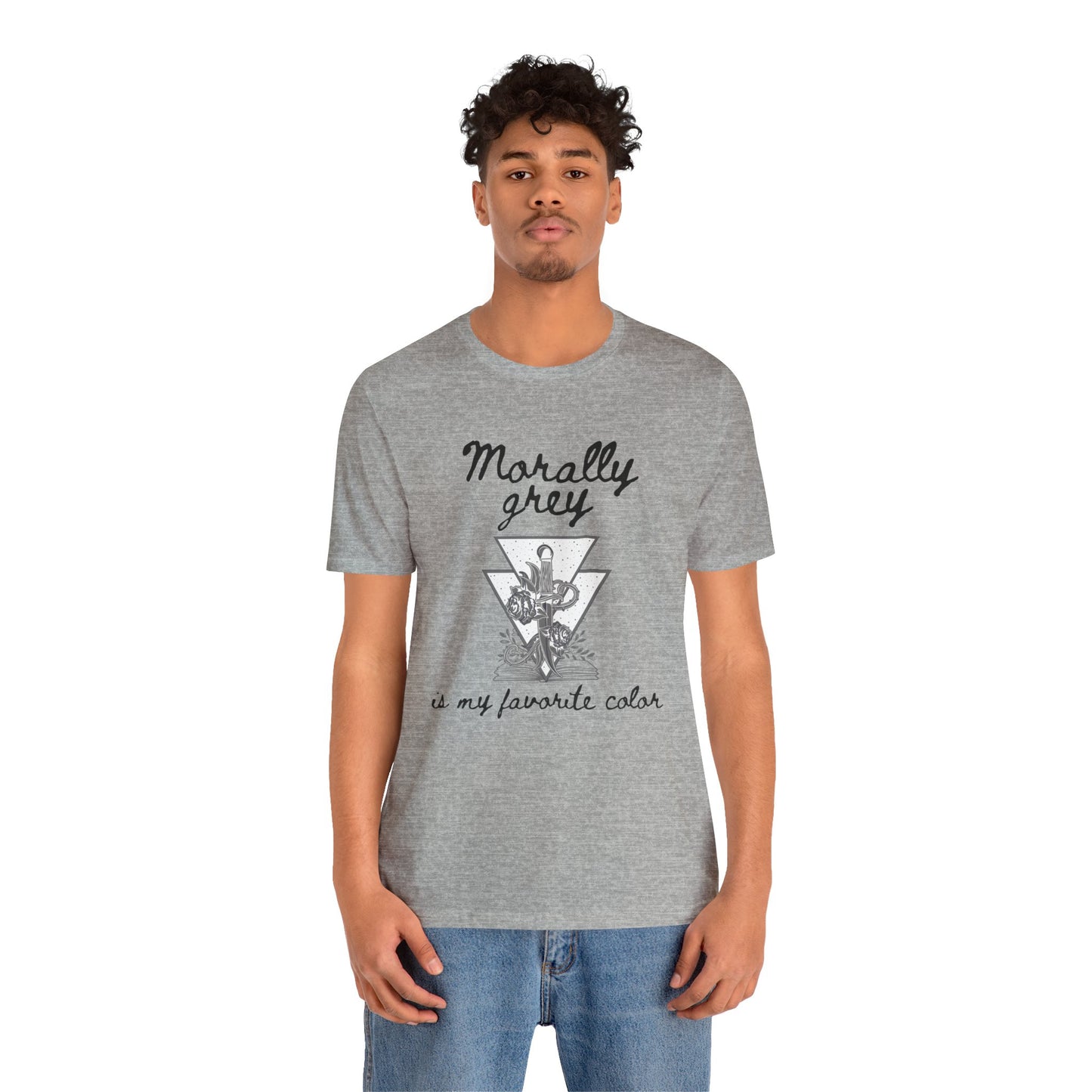 Morally Grey Is My Favorite Color | Cool Graphic | Gift Idea | Adult Humor | Book Lover | Unisex - Womens Tee | Funny T-Shirt