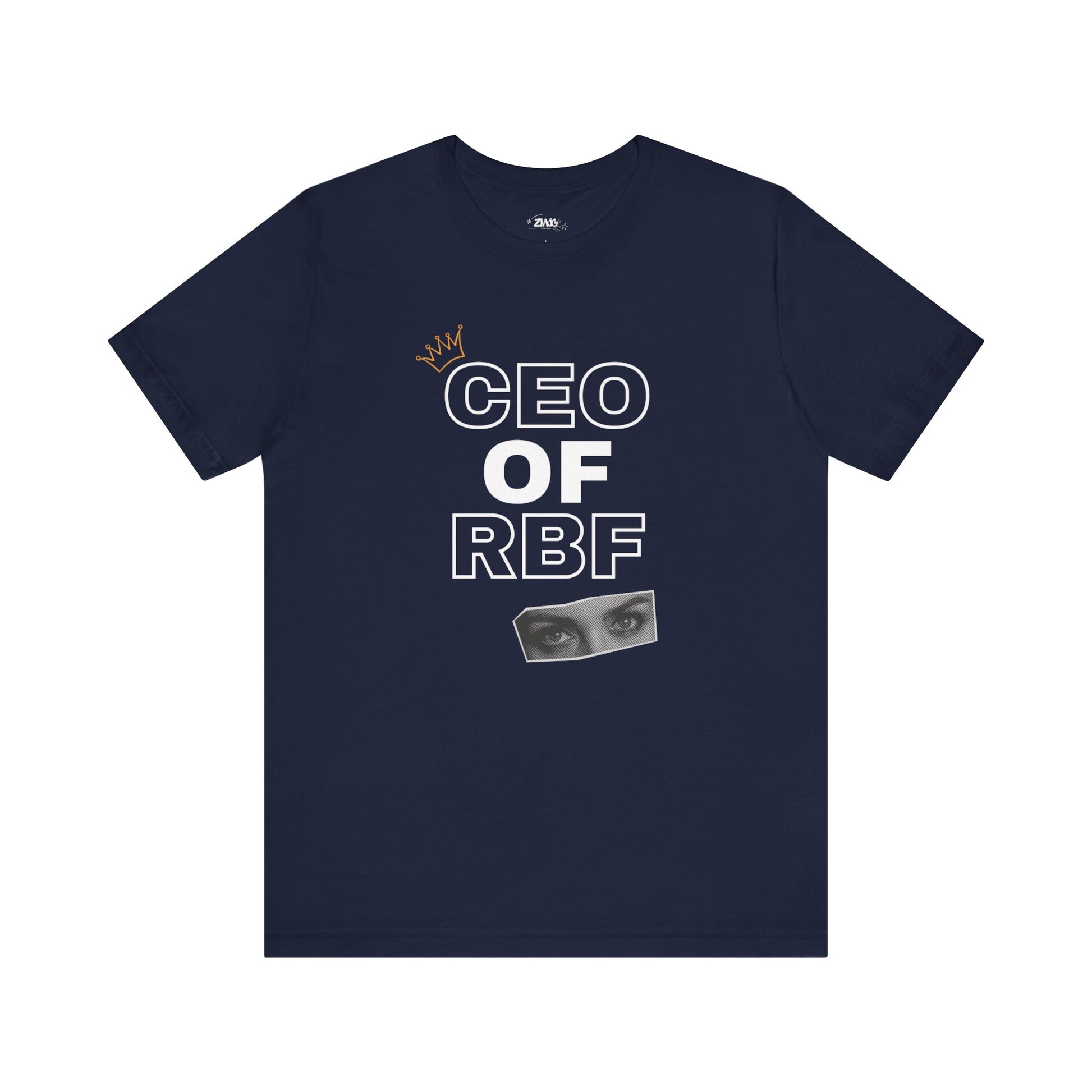 Comfortable adult humor tee stating CEO of RBF in color navy