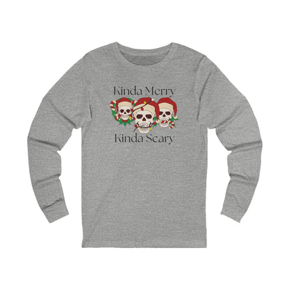 Kinda Merry Kinda Scary | Long Sleeve| Christmas T-Shirt | Graphic Tee | Gift Idea | Unisex - Men and Women Tee | Funny T-Shirt