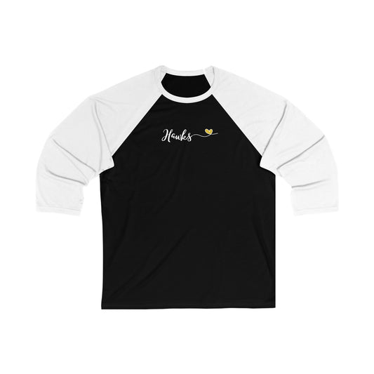 Hawks Team Unisex 3\4 Sleeve Baseball Tee