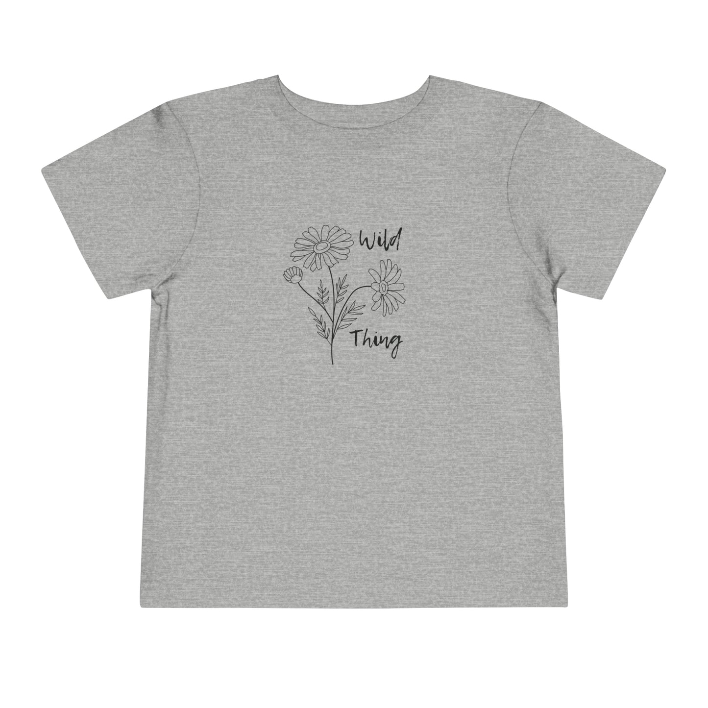 Comfortable funny graphic toddler tee stating 'wild thing' in color  athletic heather