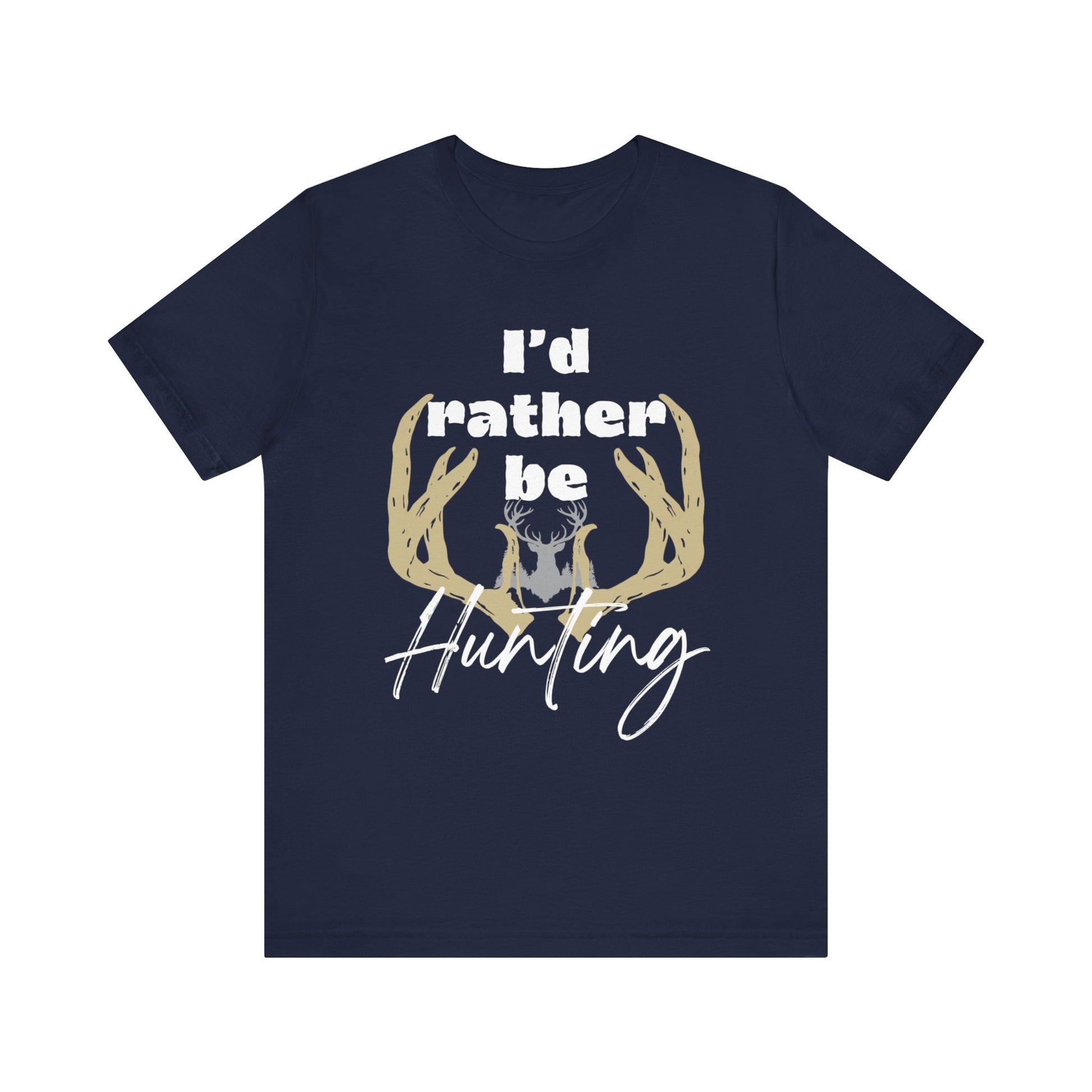 Southern Charm tee shirt stating 'I'd Rather Be Hunting' in color navy