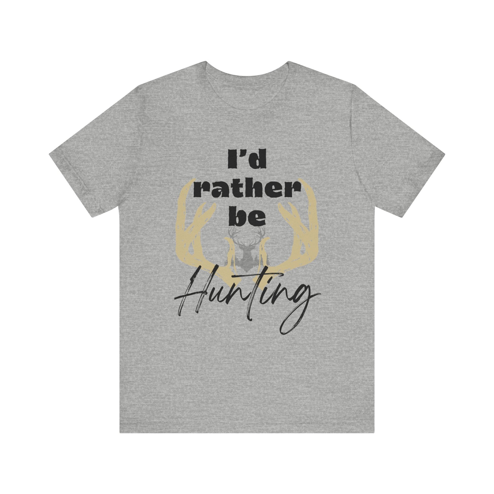 Southern Charm tee shirt stating 'I'd Rather Be Hunting' in color athletic heather