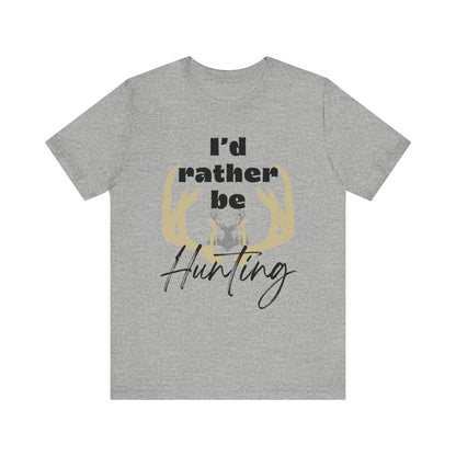 Southern Charm tee shirt stating 'I'd Rather Be Hunting' in color athletic heather