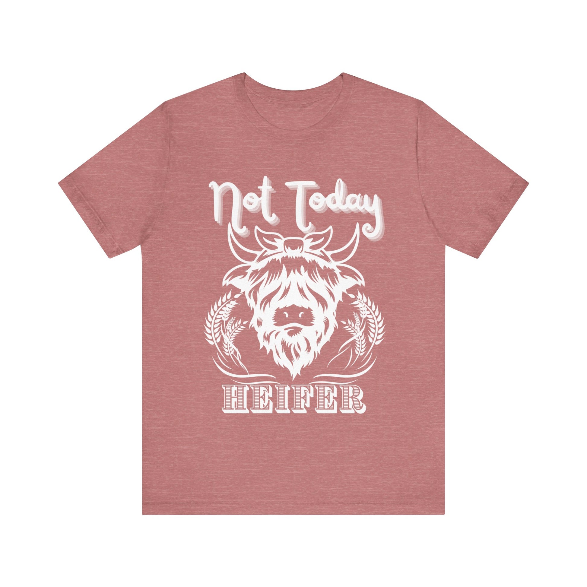 Southern women tee stating 'Not Today Heifer' in color heather mauve
