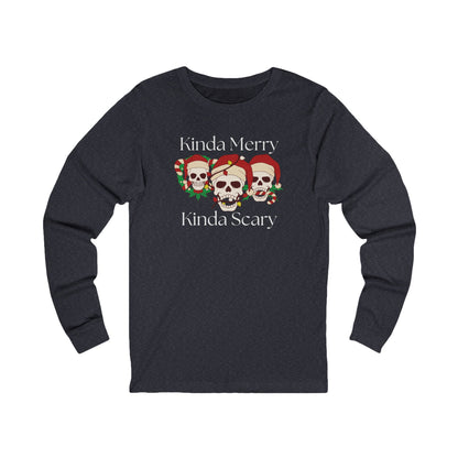 Kinda Merry Kinda Scary | Long Sleeve| Christmas T-Shirt | Graphic Tee | Gift Idea | Unisex - Men and Women Tee | Funny T-Shirt