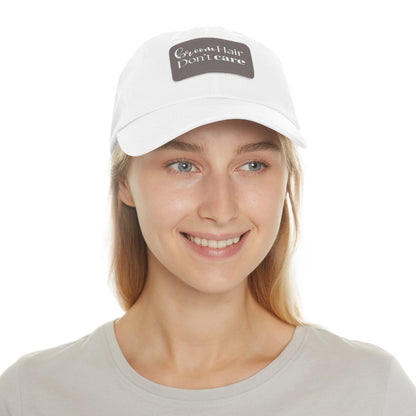 Halloween Dad Hat with Leather Patch - Broom hair. Don't care.