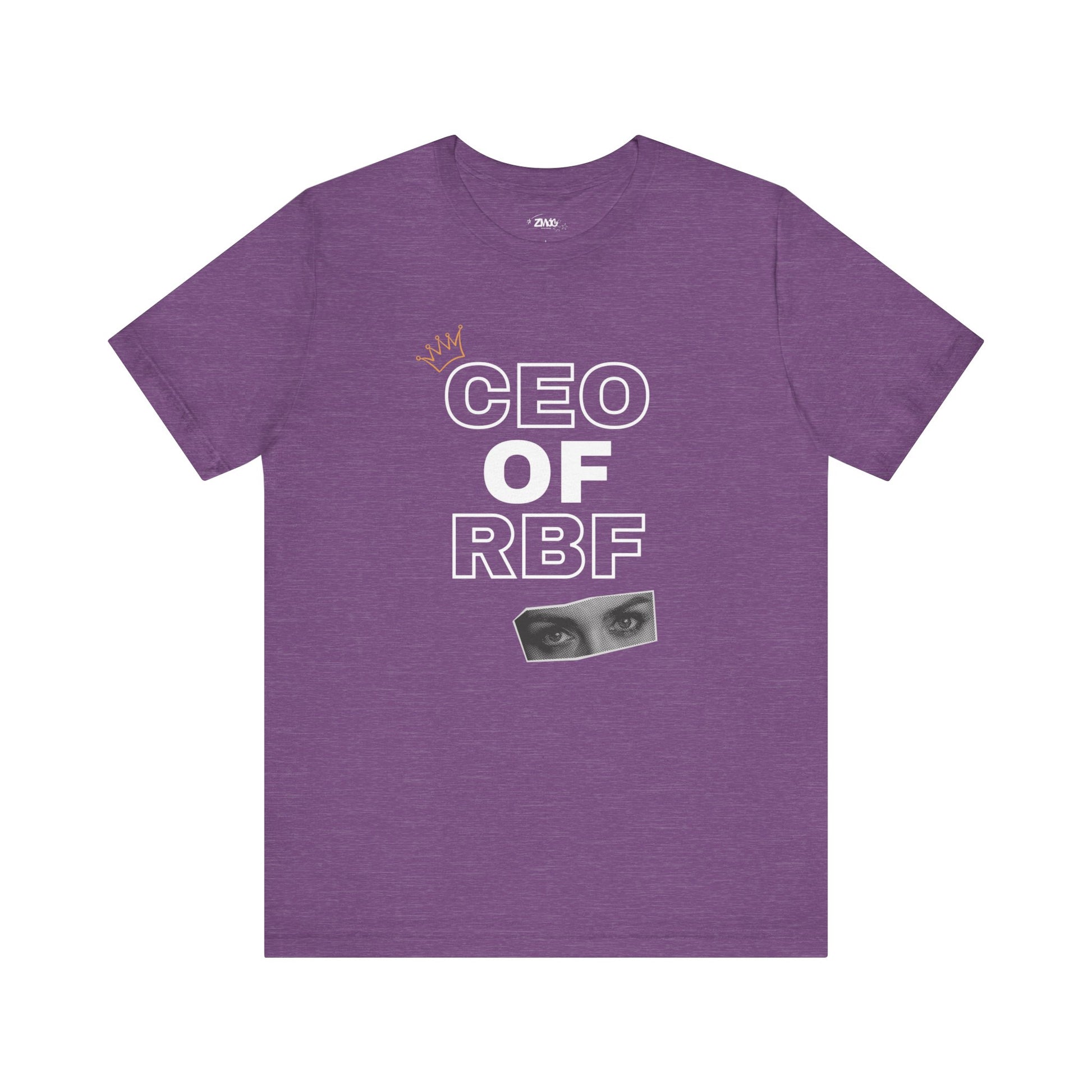 Comfortable adult humor tee stating CEO of RBF in color purple heather
