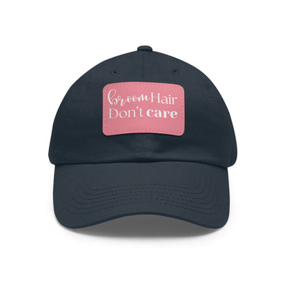 Halloween Dad Hat with Leather Patch - Broom hair. Don't care.