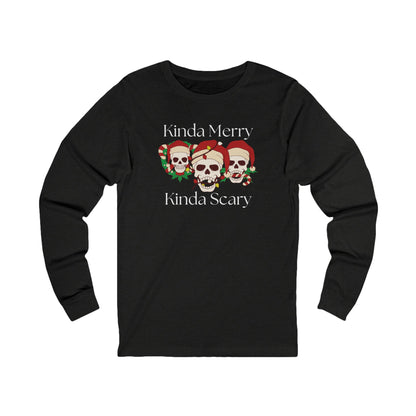 Kinda Merry Kinda Scary | Long Sleeve| Christmas T-Shirt | Graphic Tee | Gift Idea | Unisex - Men and Women Tee | Funny T-Shirt