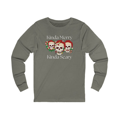 Kinda Merry Kinda Scary | Long Sleeve| Christmas T-Shirt | Graphic Tee | Gift Idea | Unisex - Men and Women Tee | Funny T-Shirt