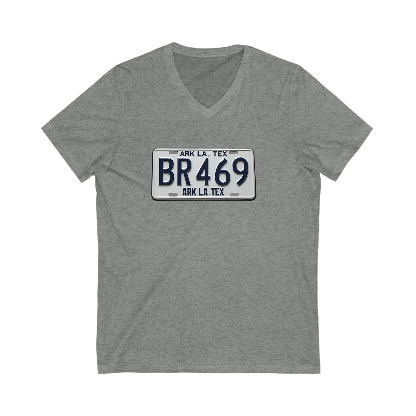 Vintage License Plate V-Neck Tee, Unisex Graphic T-Shirt, Casual Travel Apparel, Gifts for Travelers, Summer Outfit