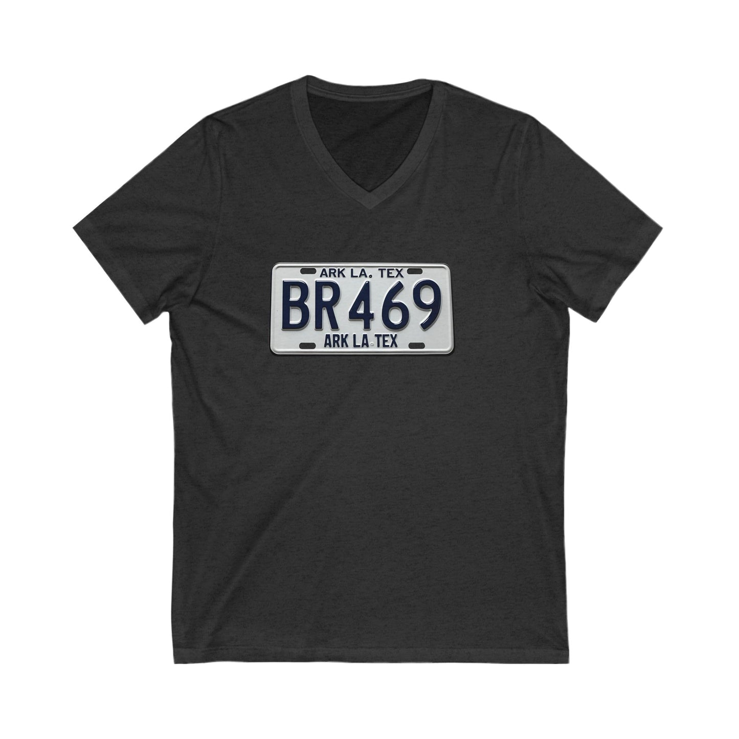 Vintage License Plate V-Neck Tee, Unisex Graphic T-Shirt, Casual Travel Apparel, Gifts for Travelers, Summer Outfit