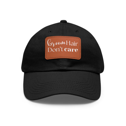 Halloween Dad Hat with Leather Patch - Broom hair. Don't care.