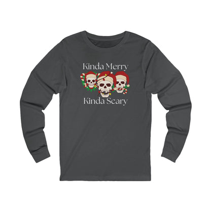 Kinda Merry Kinda Scary | Long Sleeve| Christmas T-Shirt | Graphic Tee | Gift Idea | Unisex - Men and Women Tee | Funny T-Shirt