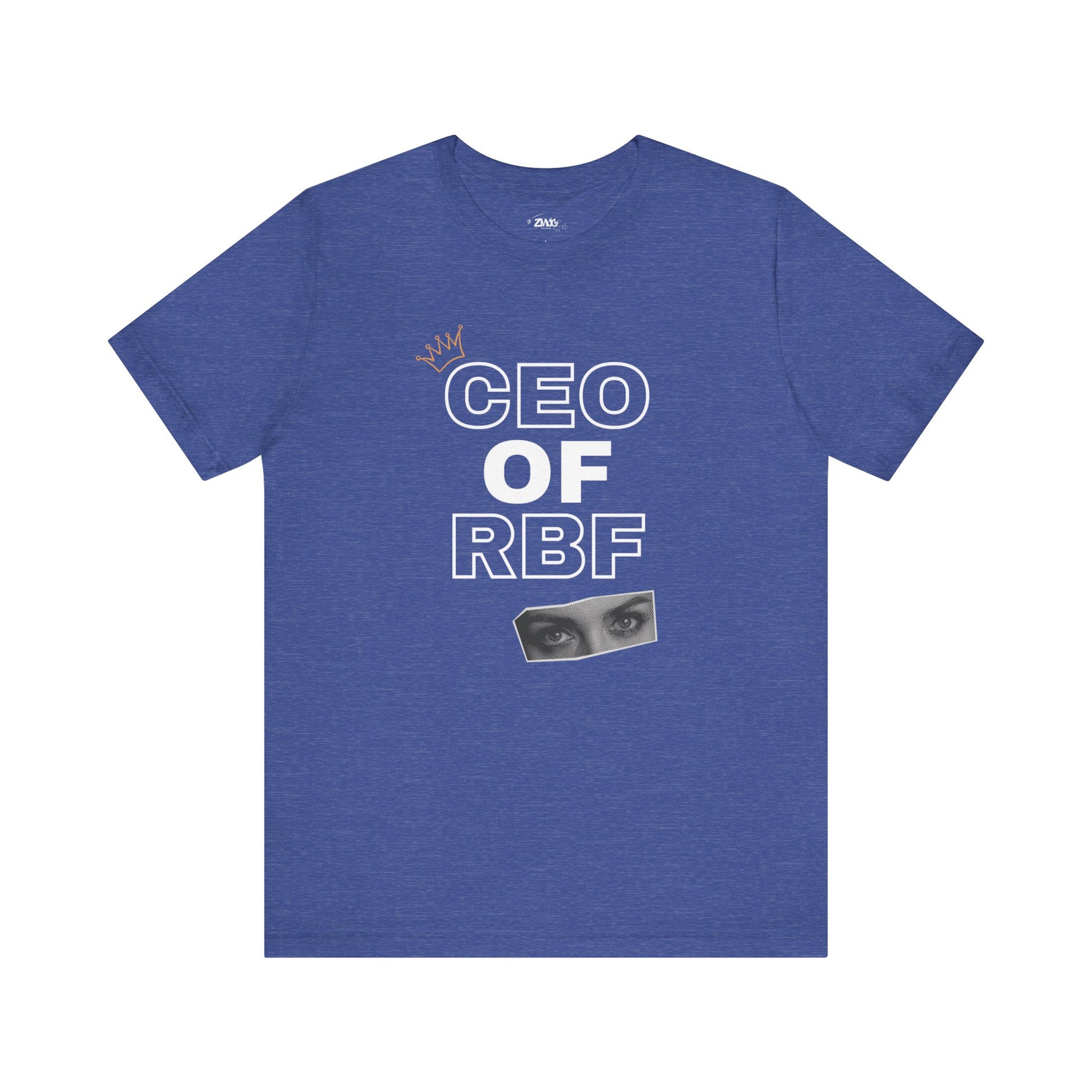 Comfortable adult humor tee stating CEO of RBF in color  true royal heather