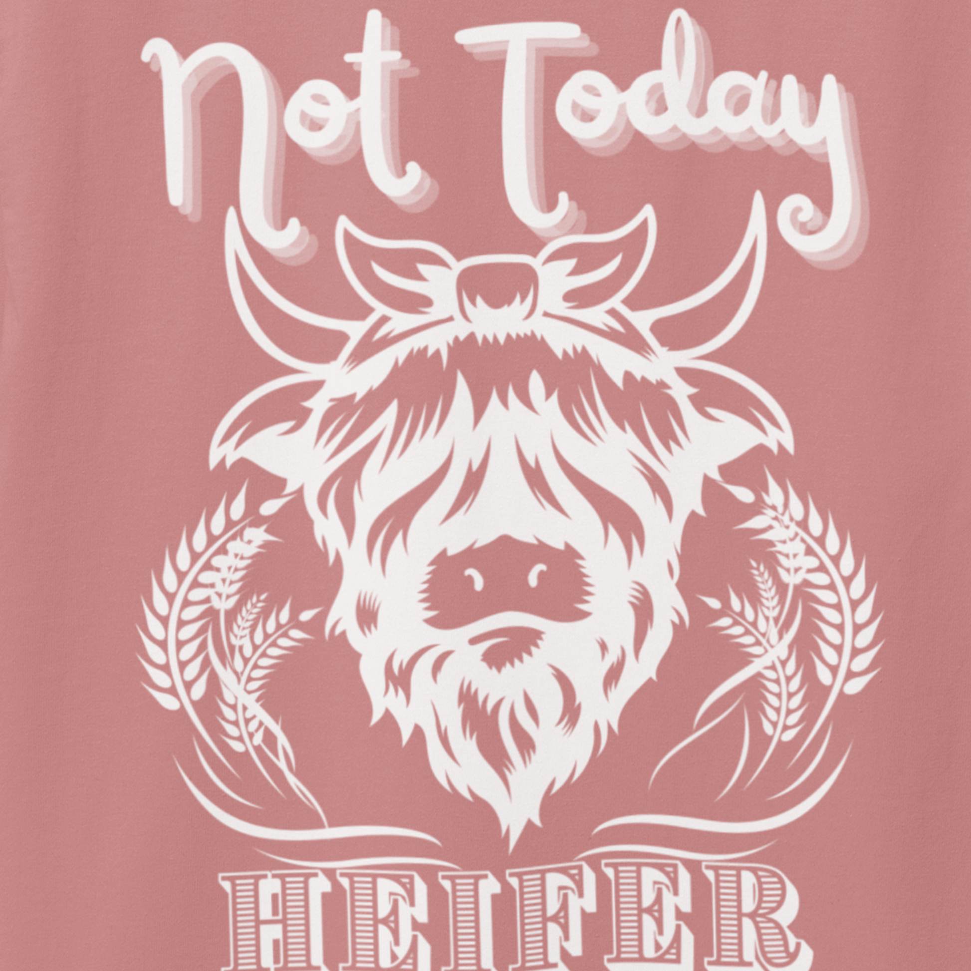 Southern women tee stating 'Not Today Heifer' in color heather mauve